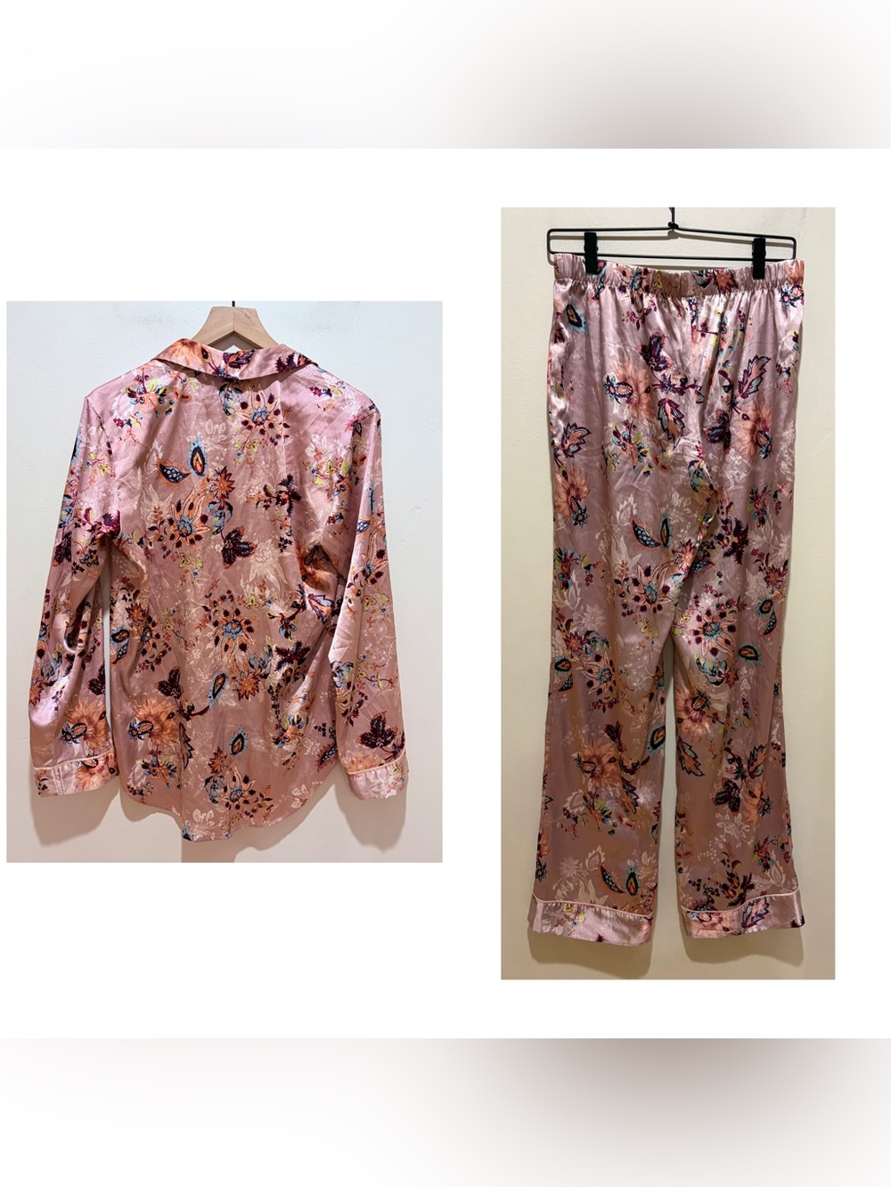 Victoria’s Secret Lilac Purple Botanical Floral Satin Pajama Set - Size Small - Picture 2 of 15